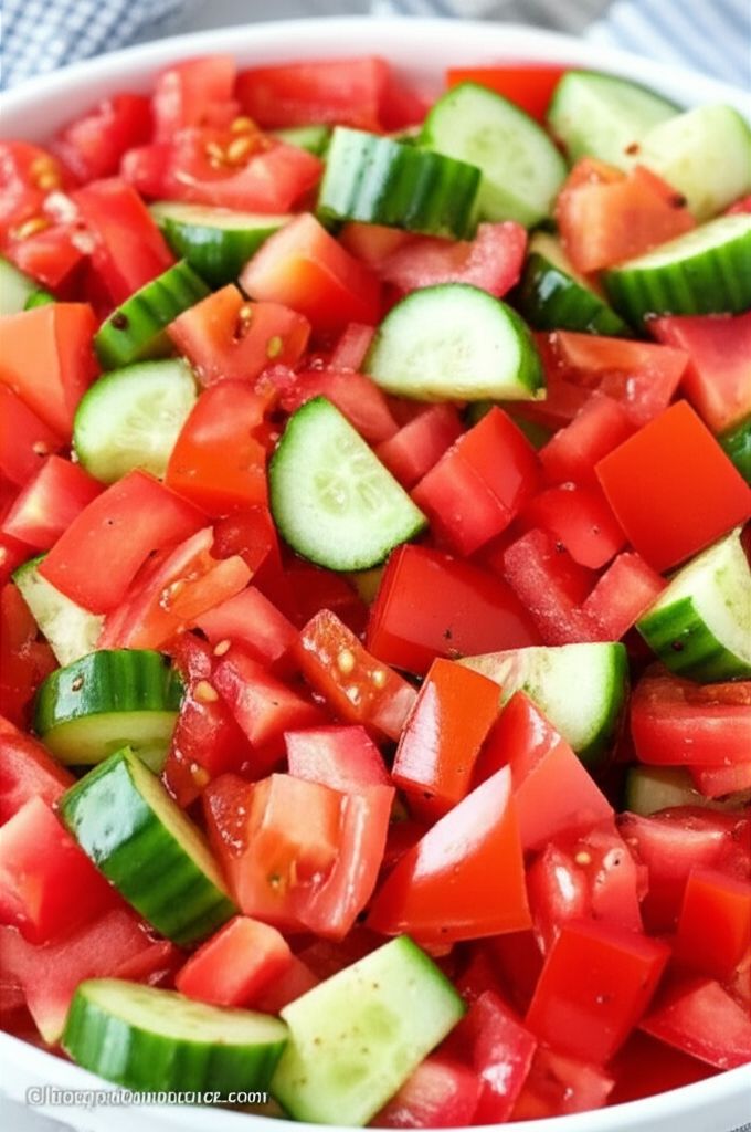 Grandma Jane's Kicked Up Tomato and Cucumber Salad