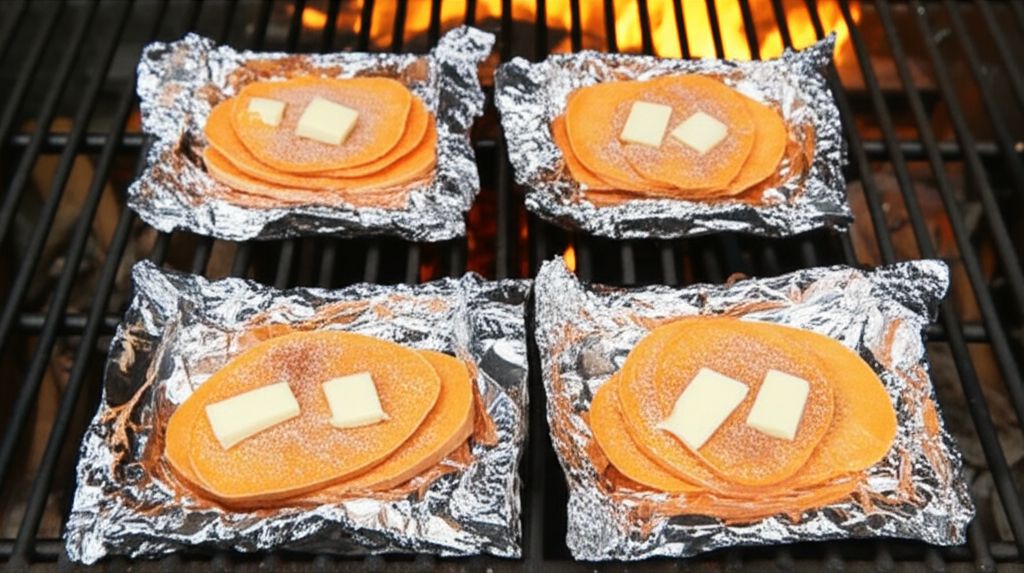 Grilled Sweet Potatoes with Apples