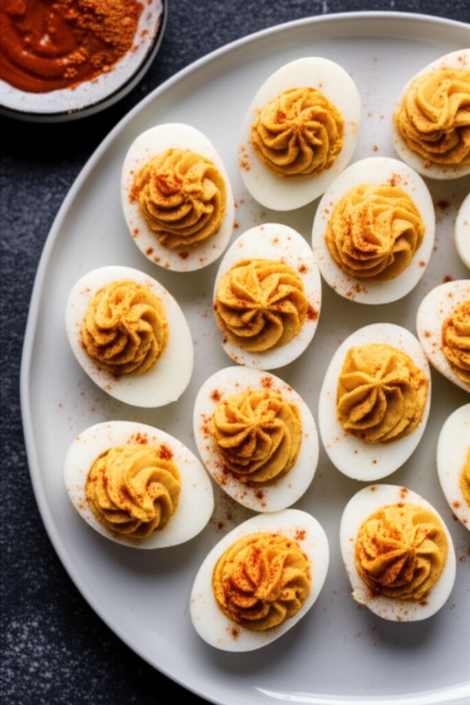 Harissa Deviled Eggs