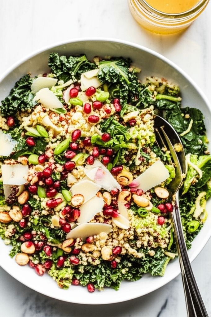 Kale and Brussels Slaw with Quinoa