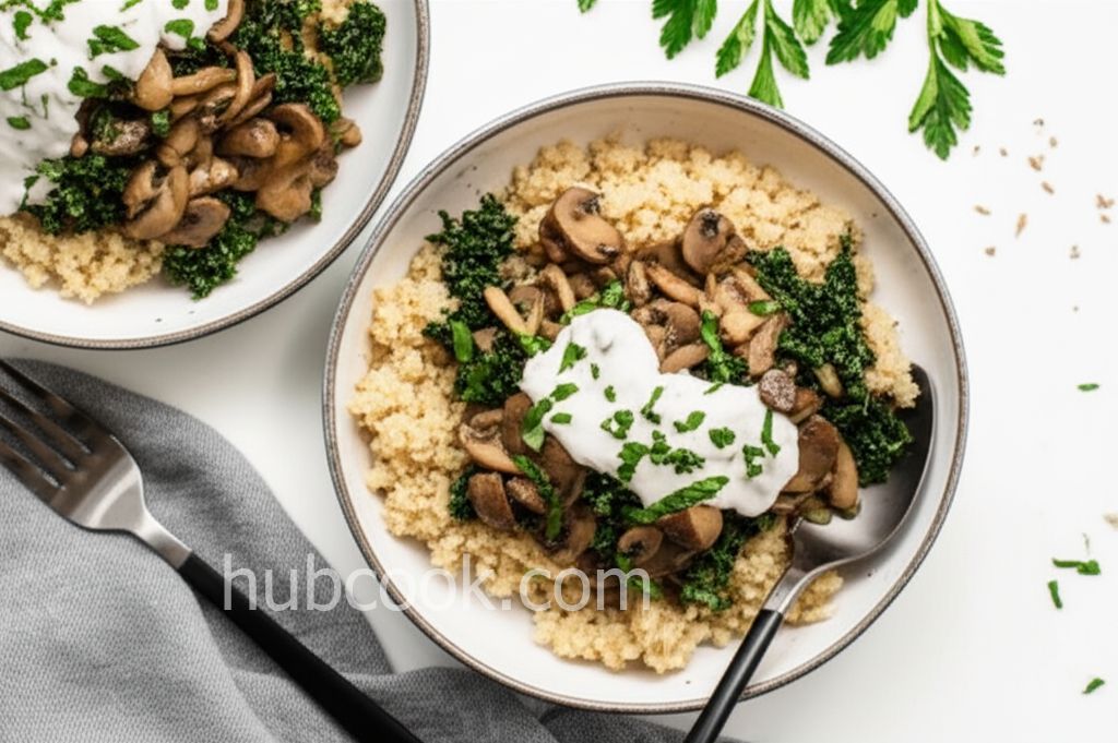 Kale and Mushroom Stroganoff with Quinoa