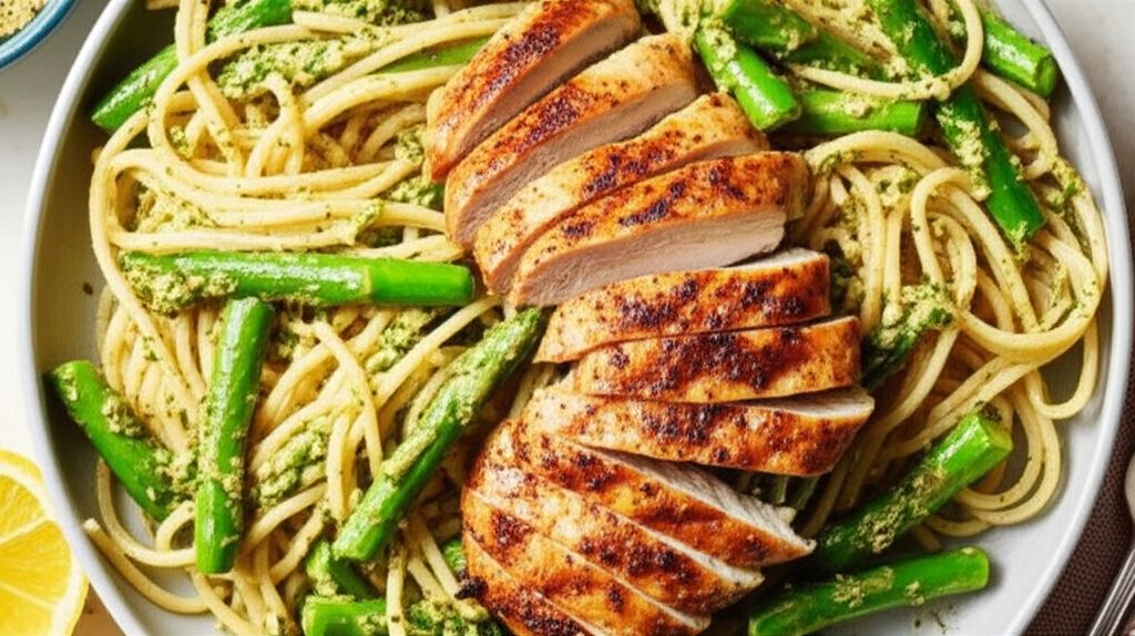 Lemon Asparagus and Chicken Pasta