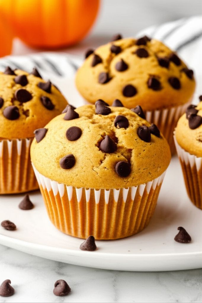 Light Pumpkin Chocolate Chip Muffins