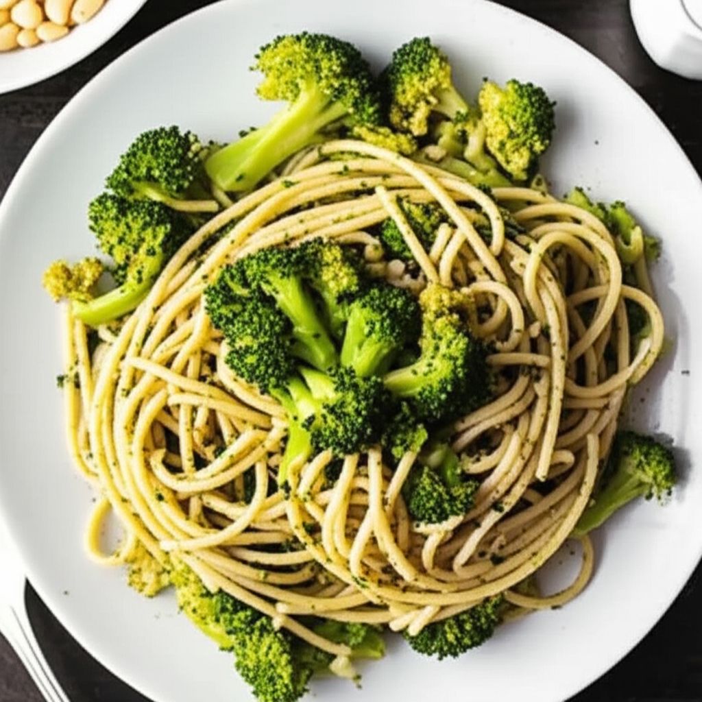 Linguini with Roasted Broccoli Pesto