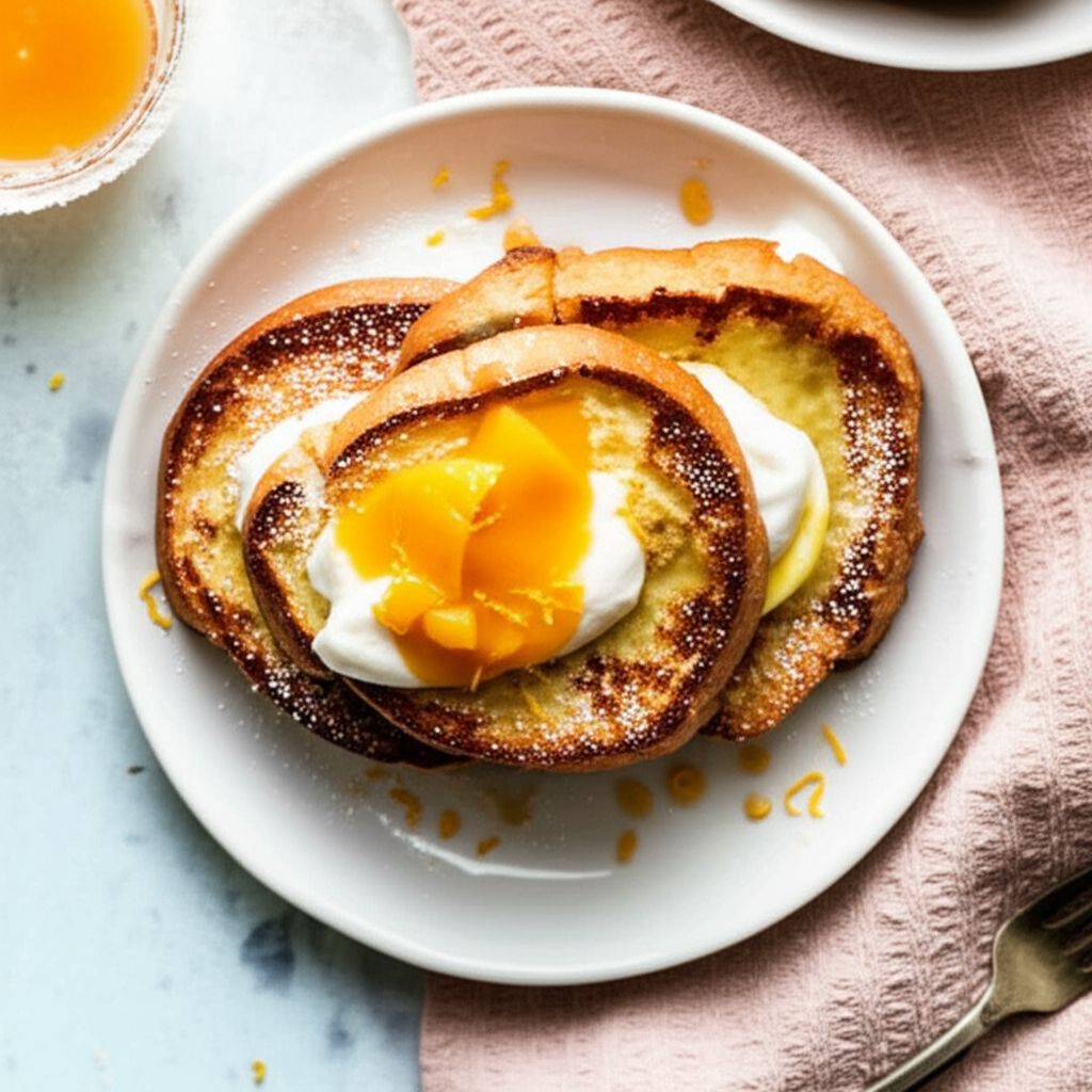 Mascarpone Stuffed French Toast with Peaches