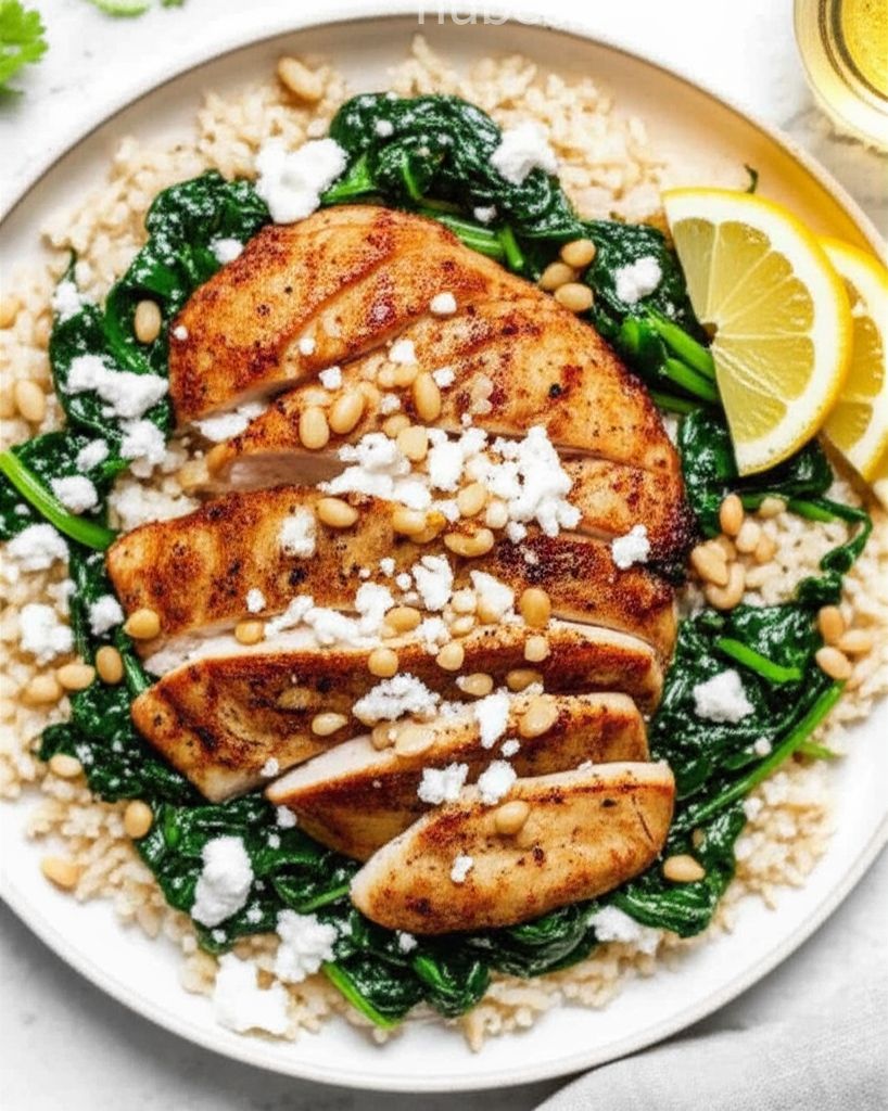 Pan-Fried Chicken With Spinach and Pine Nuts