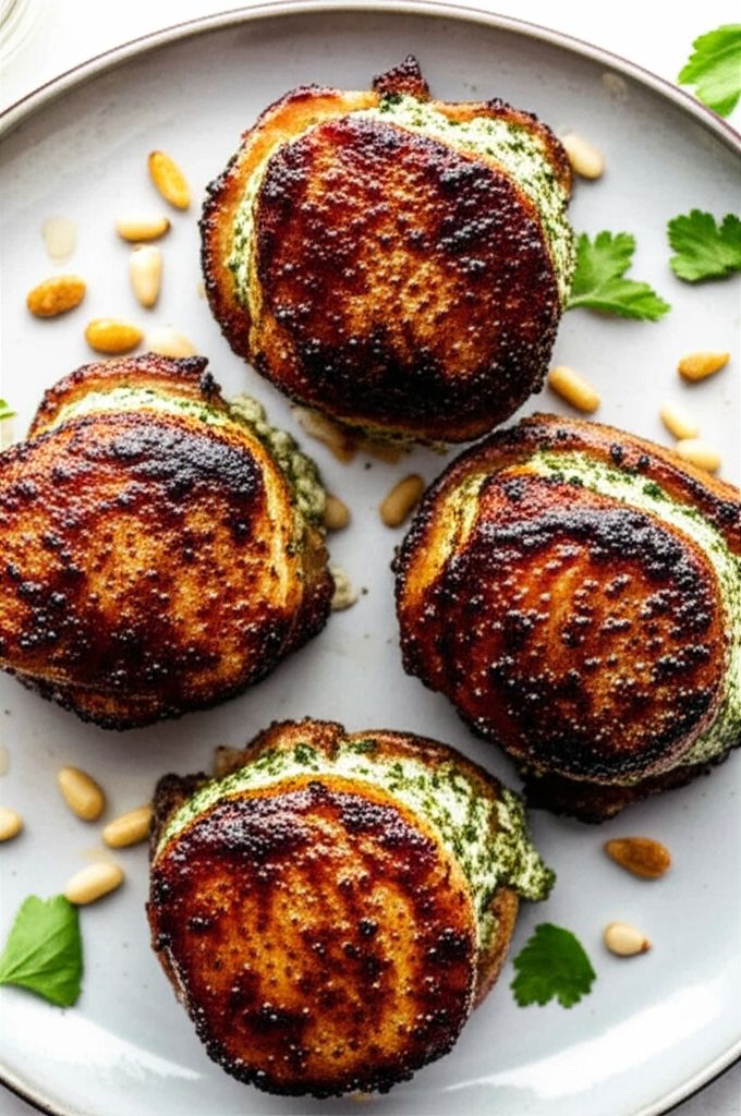 Pesto Stuffed Pork Chops