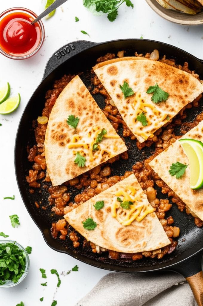 Picadillo Ground Beef Quesadillas