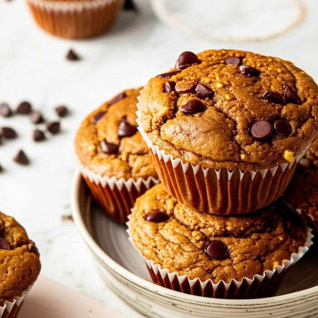 Pumpkin-Dark Chocolate Chip Muffins