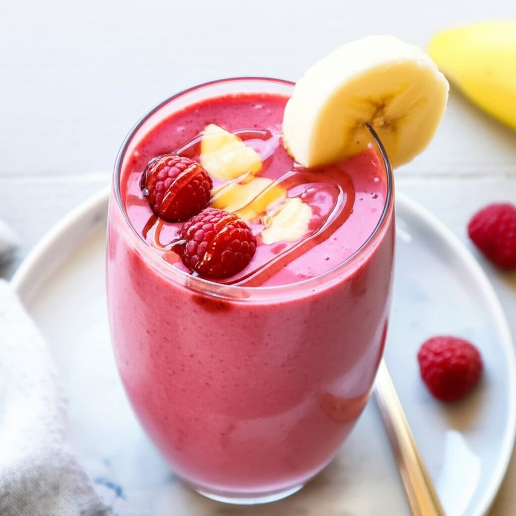 Raspberry-OJ-Banana Smoothie