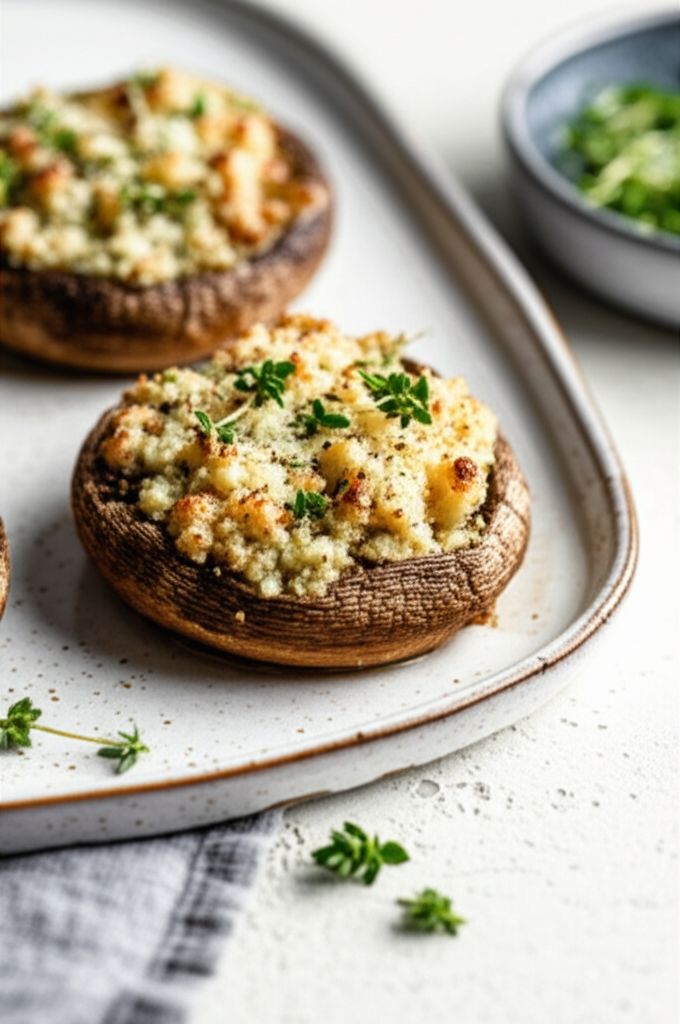Roasted Portobello Mushrooms with Blue Cheese