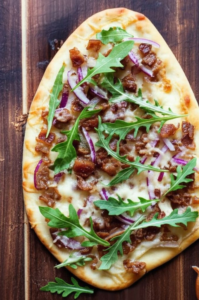 Savory Apple Naan Flatbread