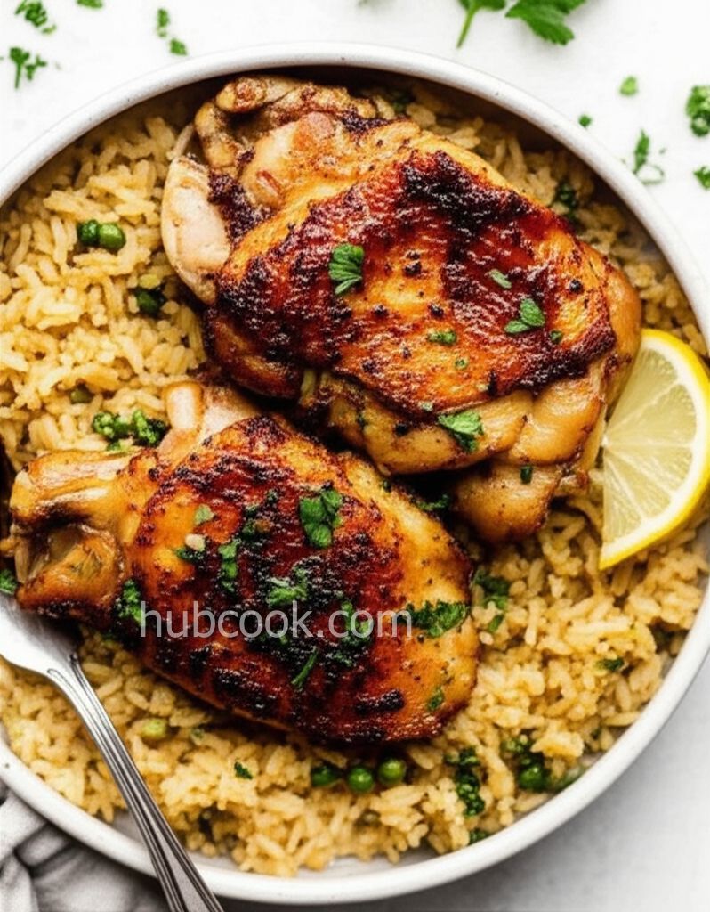 Slow Cooker Lemon-Garlic Chicken and Rice