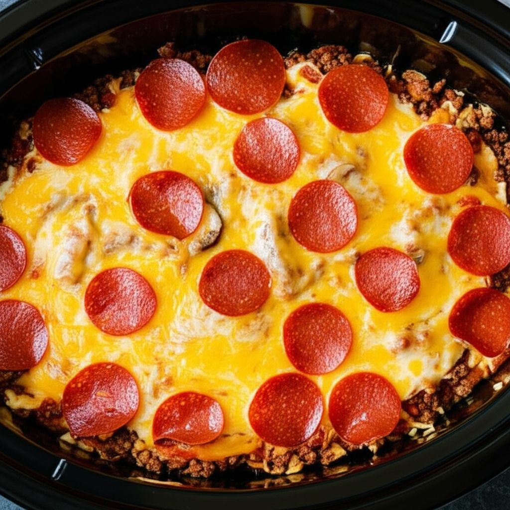 Slow Cooker Pepperoni Pizza