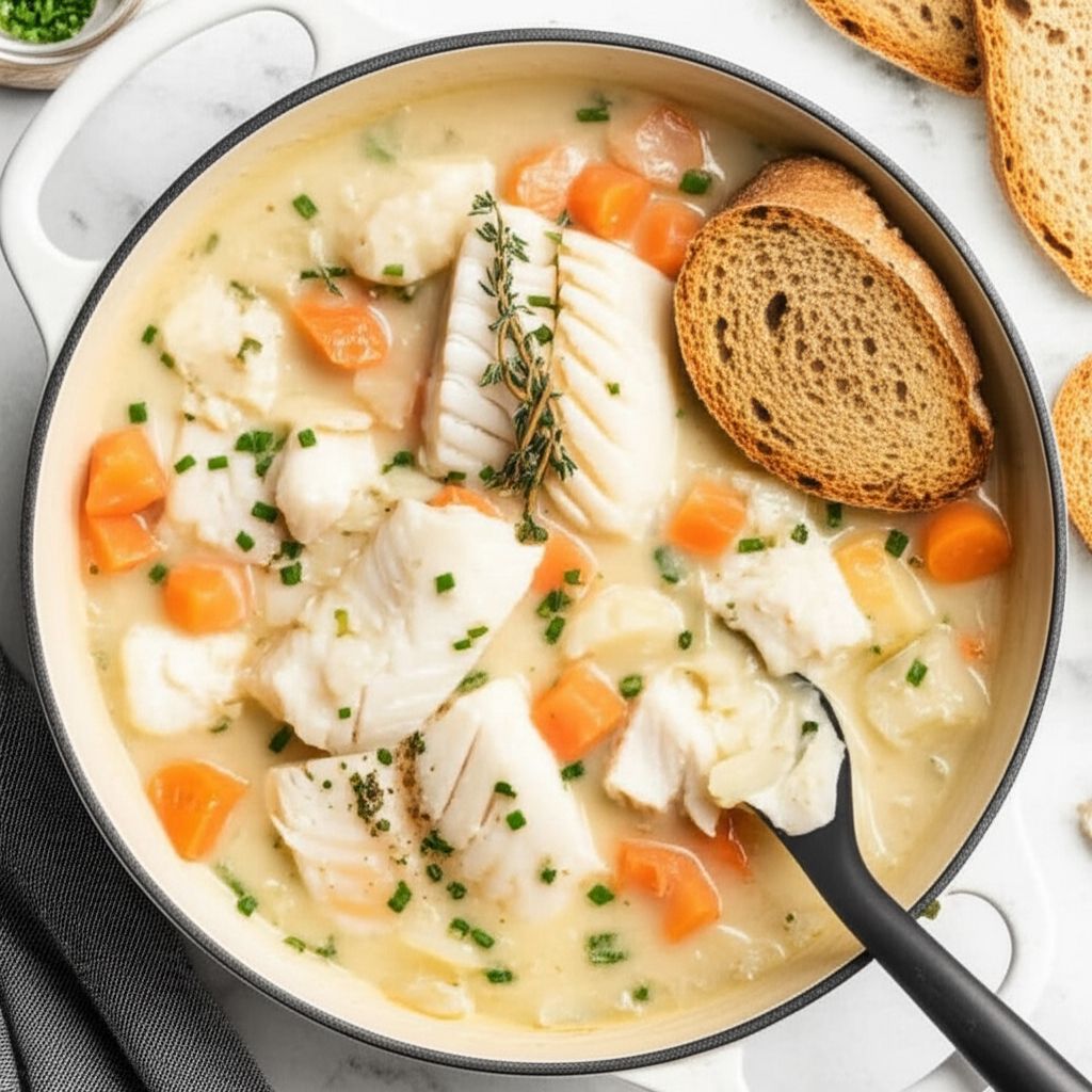 Smoky Cod and Parsnip Chowder