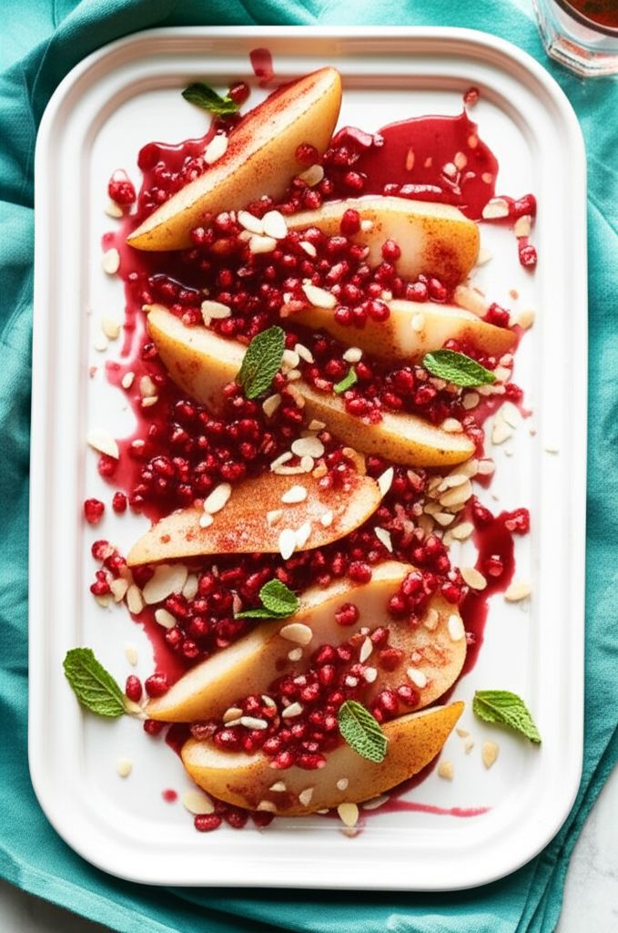 Spiced Pears and Pomegranate