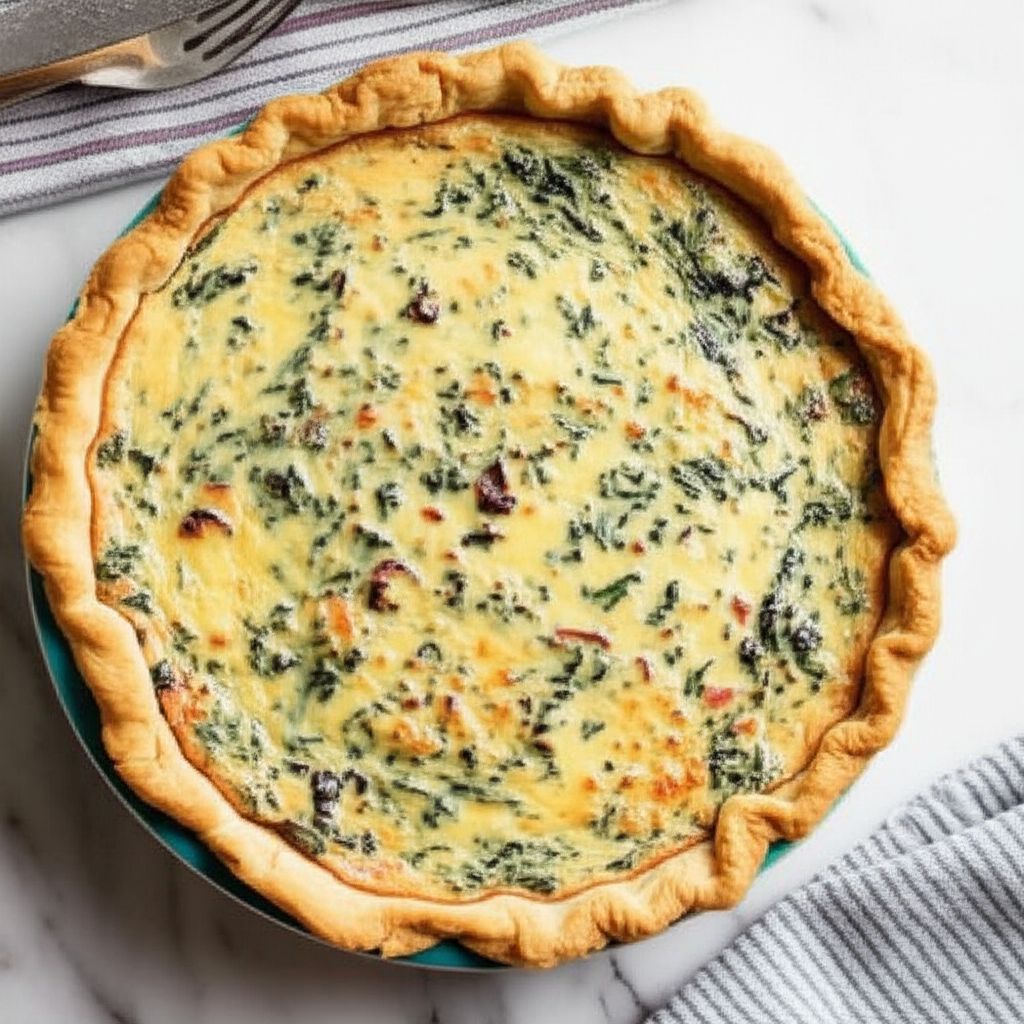 Spinach and Courgette Quiche