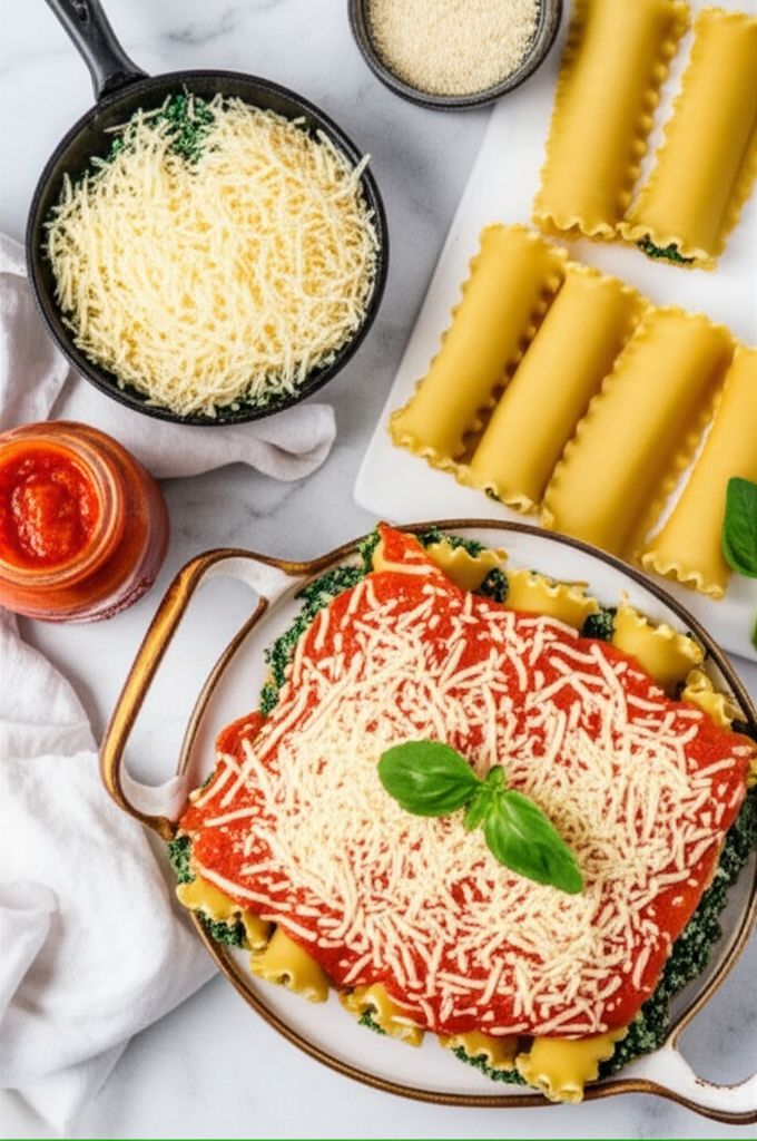 Spinach Lasagna Roll Ups