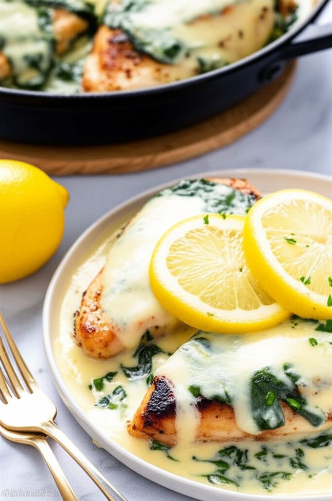 Spinach Lemon Chicken Bake