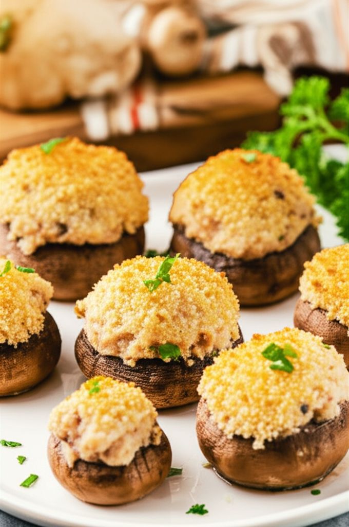 The Best Seafood-Stuffed Mushrooms
