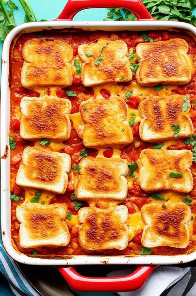 Tomato Soup and Grilled Cheese Casserole