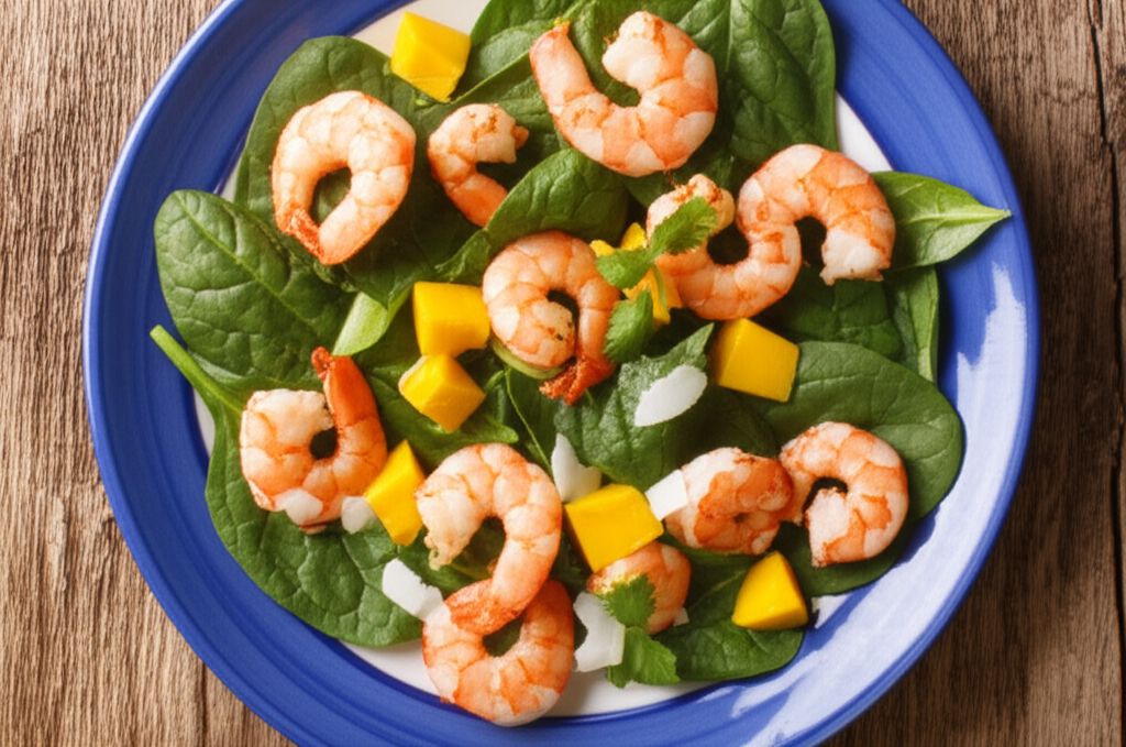 Tropical Shrimp Spinach Salad