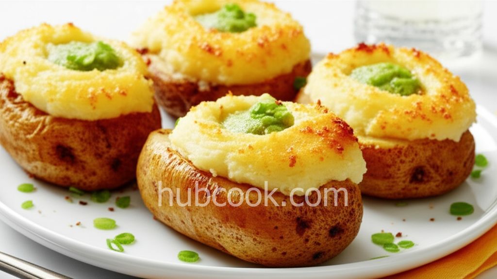 Twice-Baked Potatoes with Creamy Green Onion Sauce