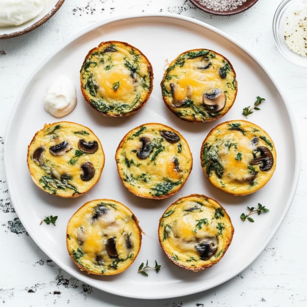 Veggie Egg Muffins with Spinach and Mushrooms