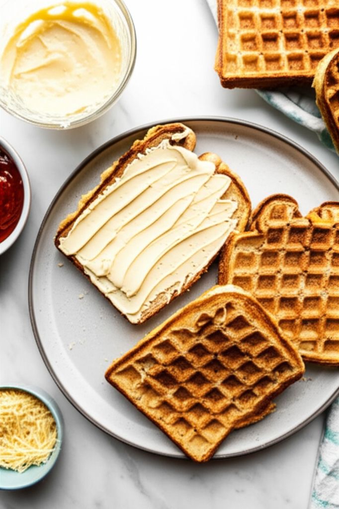 Waffle Iron Grilled Cheese Sandwiches
