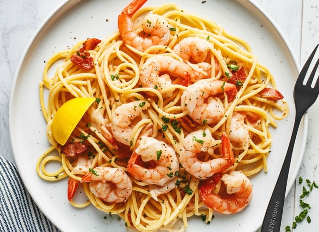 Bacon Shrimp Scampi Pasta