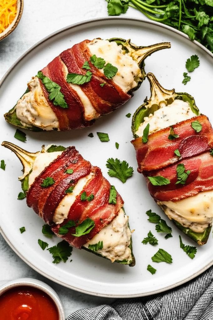 Bacon-Wrapped Jalapeño Popper-Stuffed Chicken Breasts