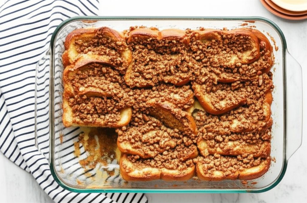 Baked Overnight French Toast Casserole with Praline Topping