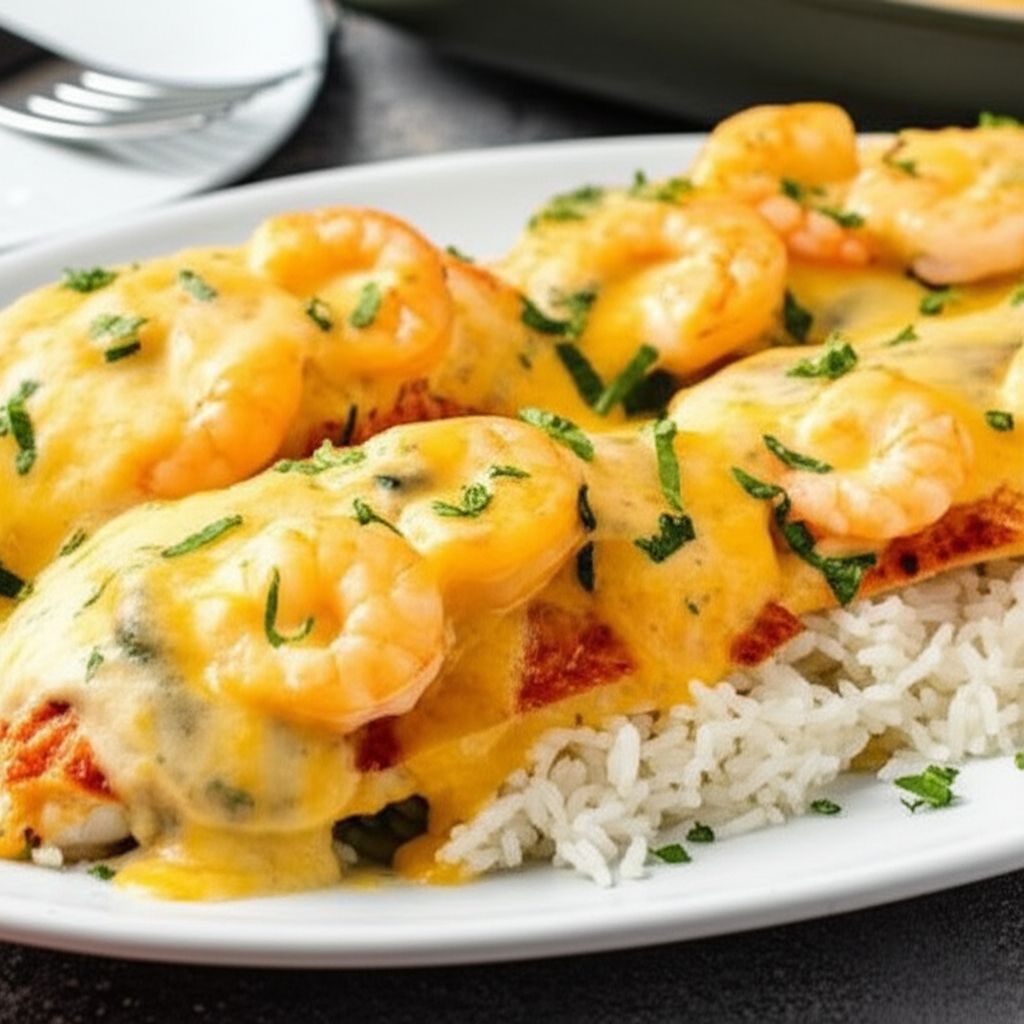 Baked Red Snapper with Shrimp and Mushrooms