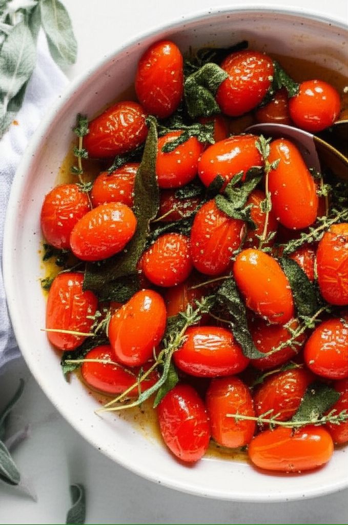 Blistered Tomatoes with Herbs