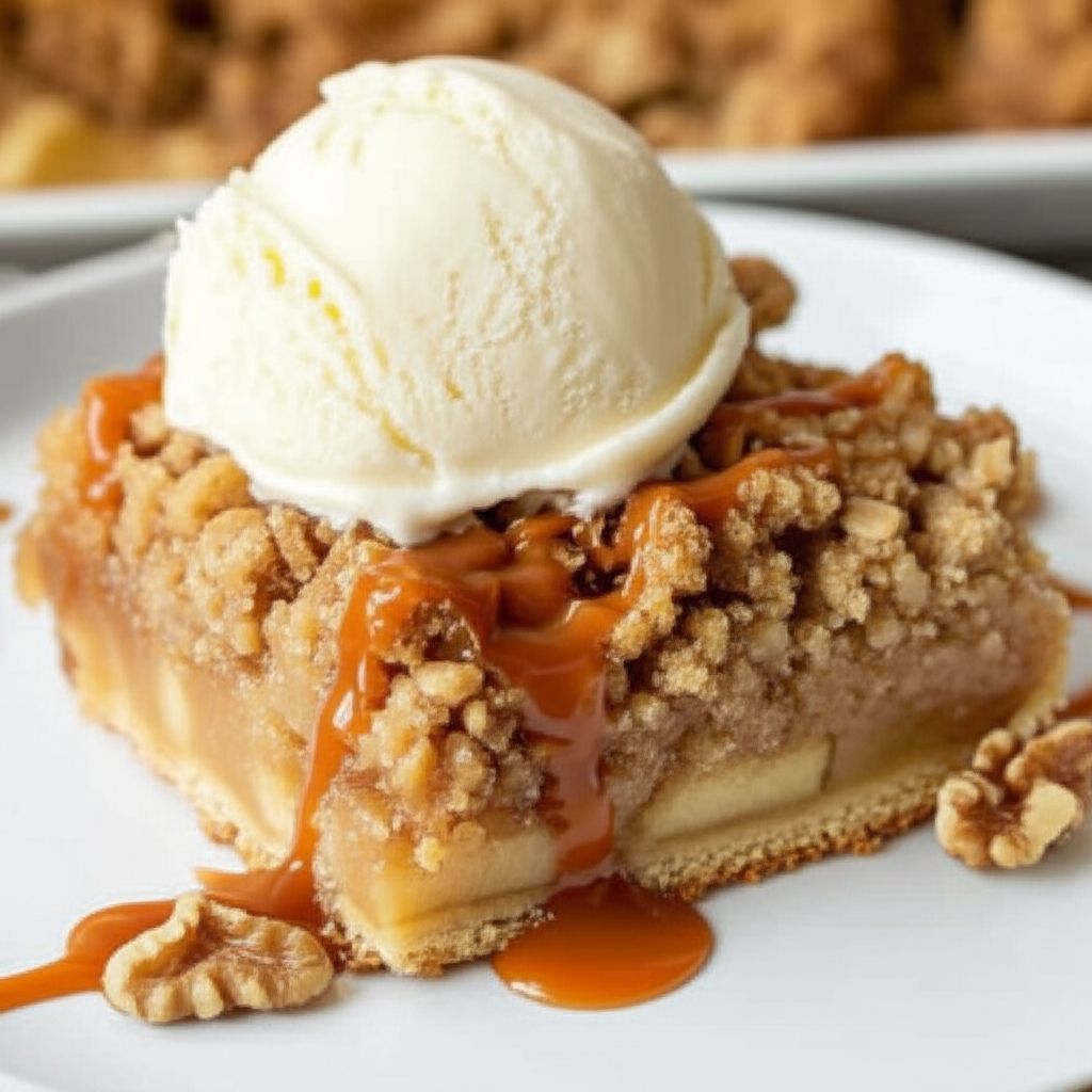 Caramel Apple Streusel Squares