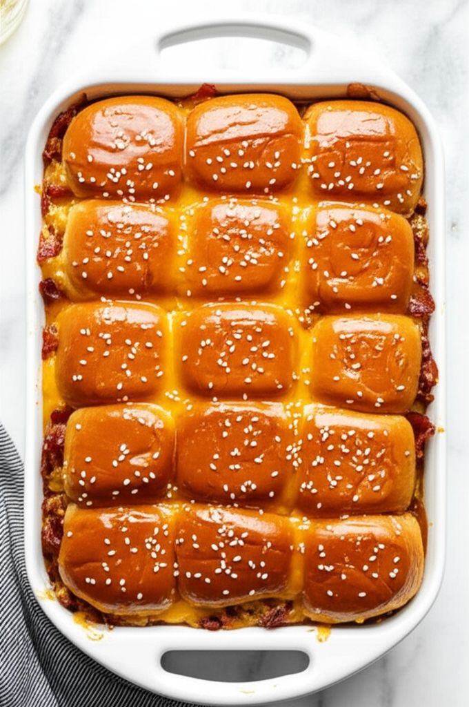 Cheesy Bacon Slider Bake