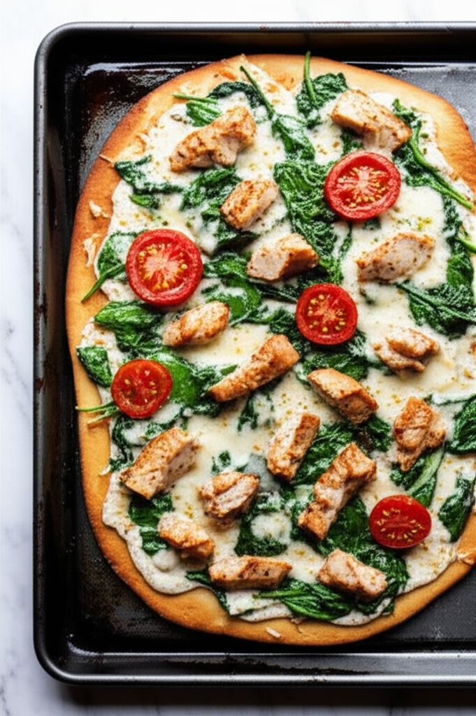 Chicken Florentine Flatbread Pizza