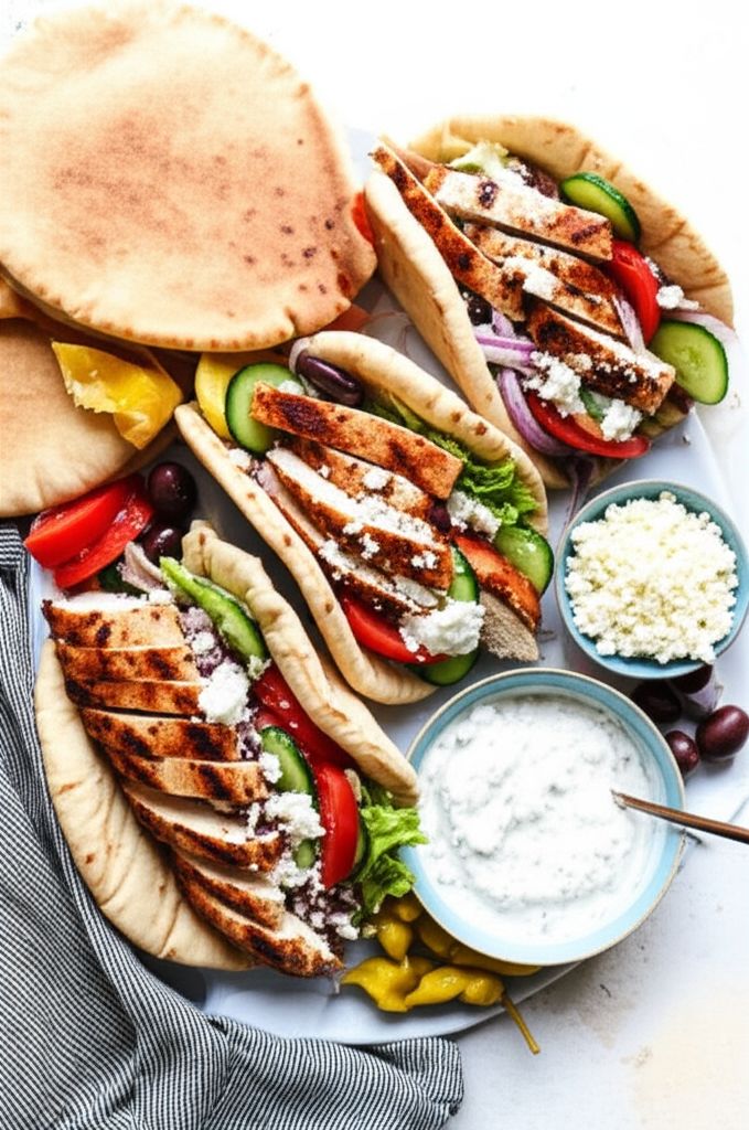 Chicken Souvlaki Gyro Style