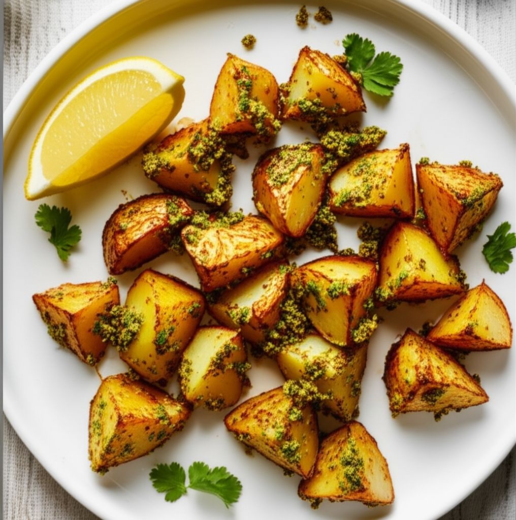 Cilantro and Garlic Potatoes