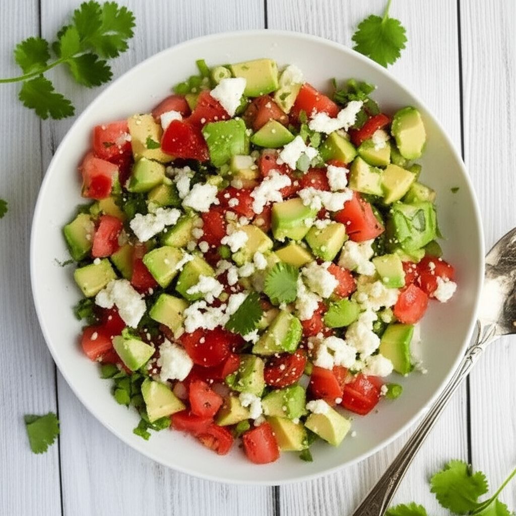 Cilantro, Avocado, Tomato, and Feta Salad