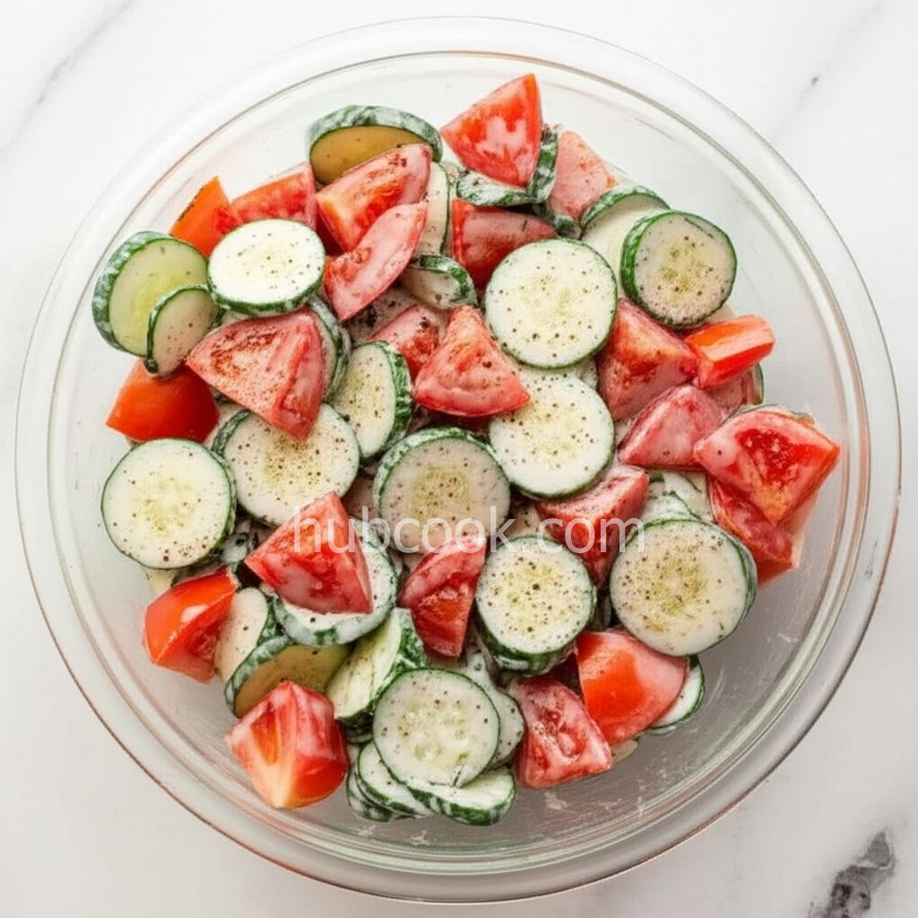 Creamy Cucumber Tomato Salad
