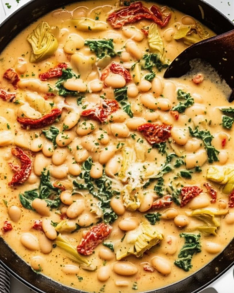 Creamy Tuscan White Bean Skillet