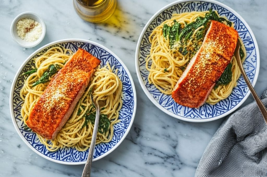 Date Night Blackened Salmon Pasta