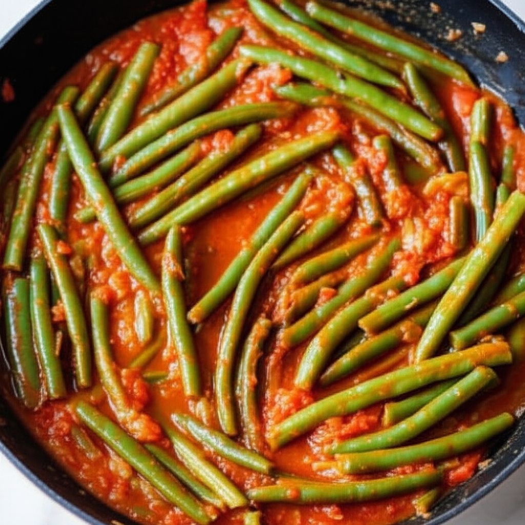 Green Beans in Seasoned Tomato Sauce