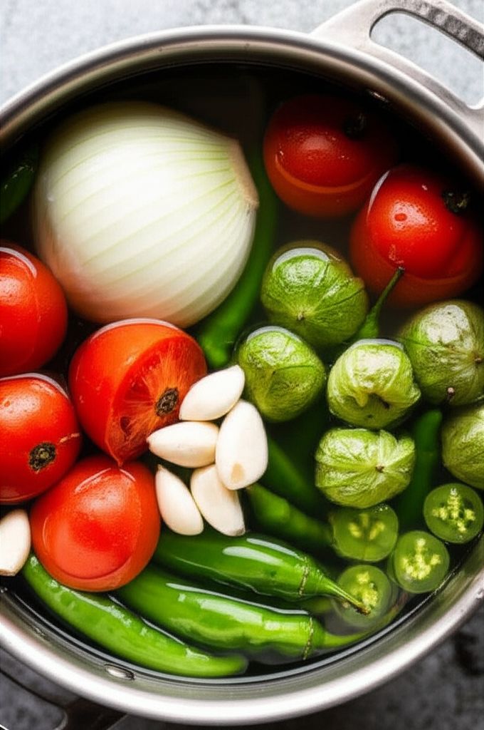 Homemade Green Enchilada Sauce with Tomatillos