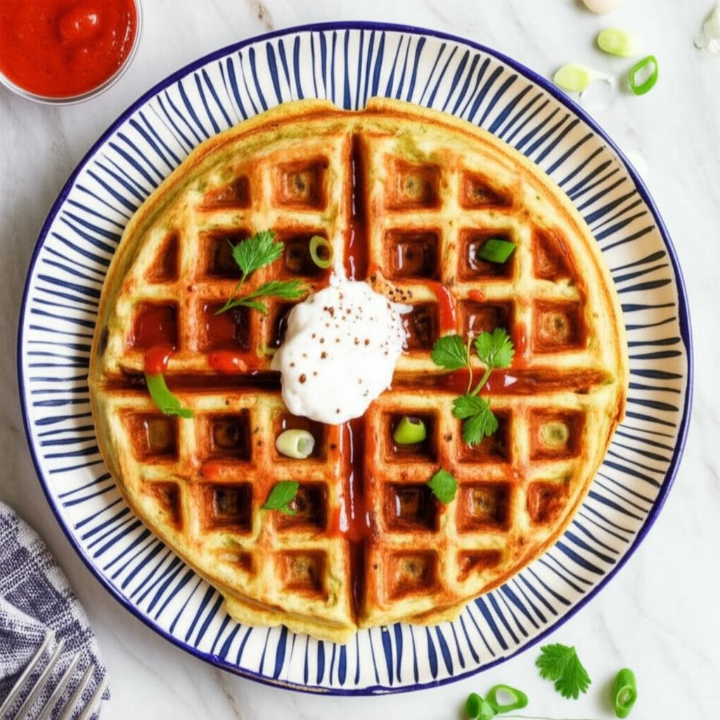 Kitchen Sink Hash Brown and Egg Waffle