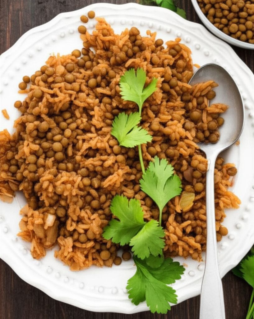 Lentils and Rice with TVP