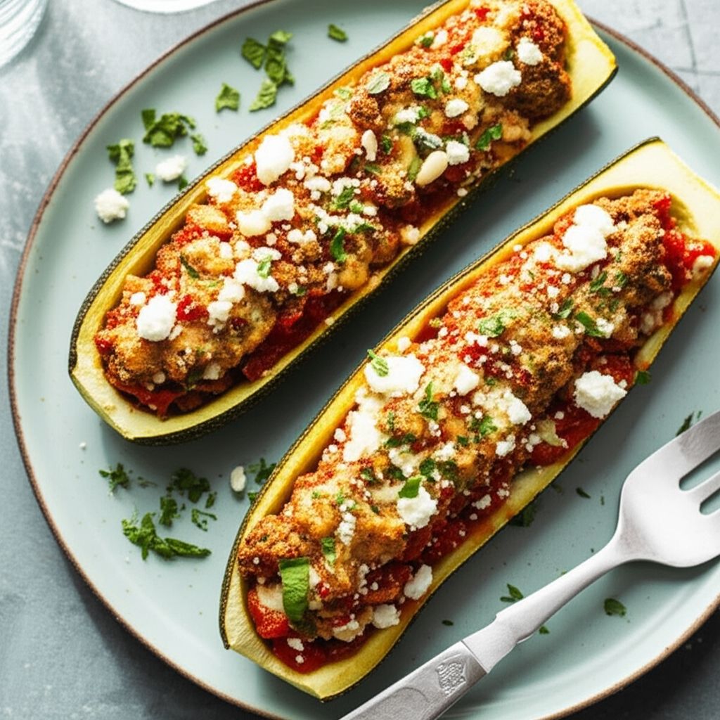Mediterranean Stuffed Zucchini