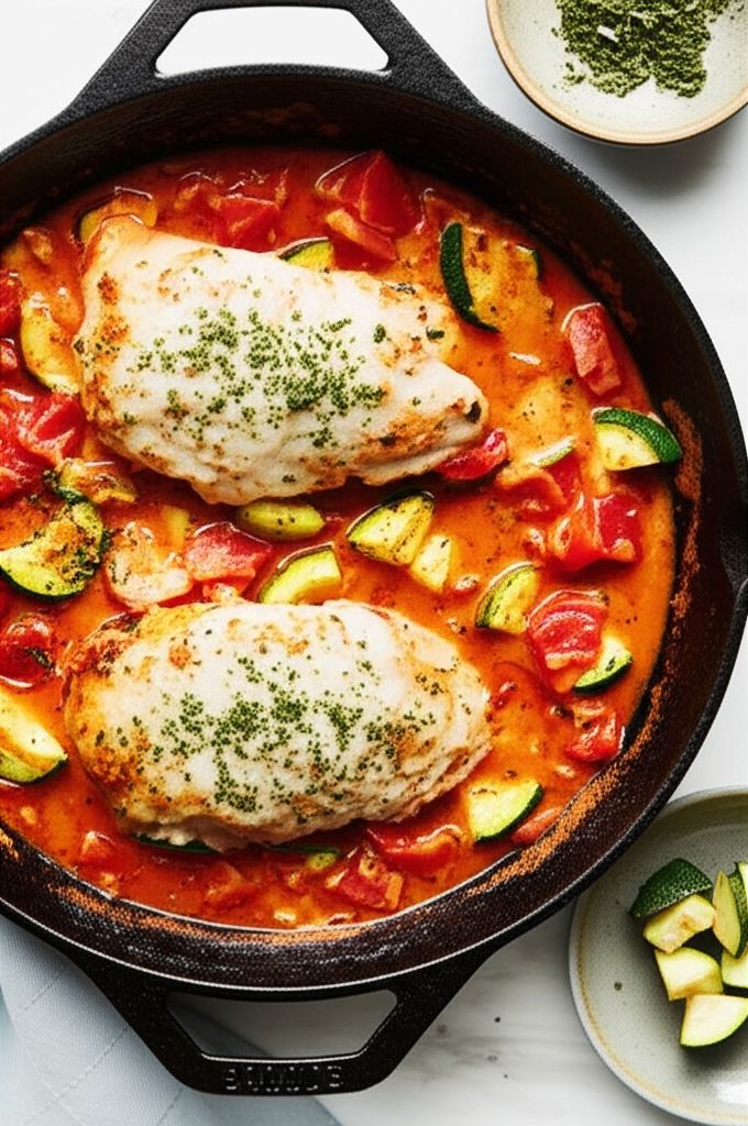 One-Pan Keto Chicken Breast with Vegetable Ragout
