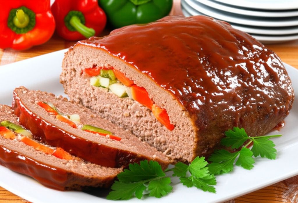 Onion- and Pepper-Stuffed Meatloaf